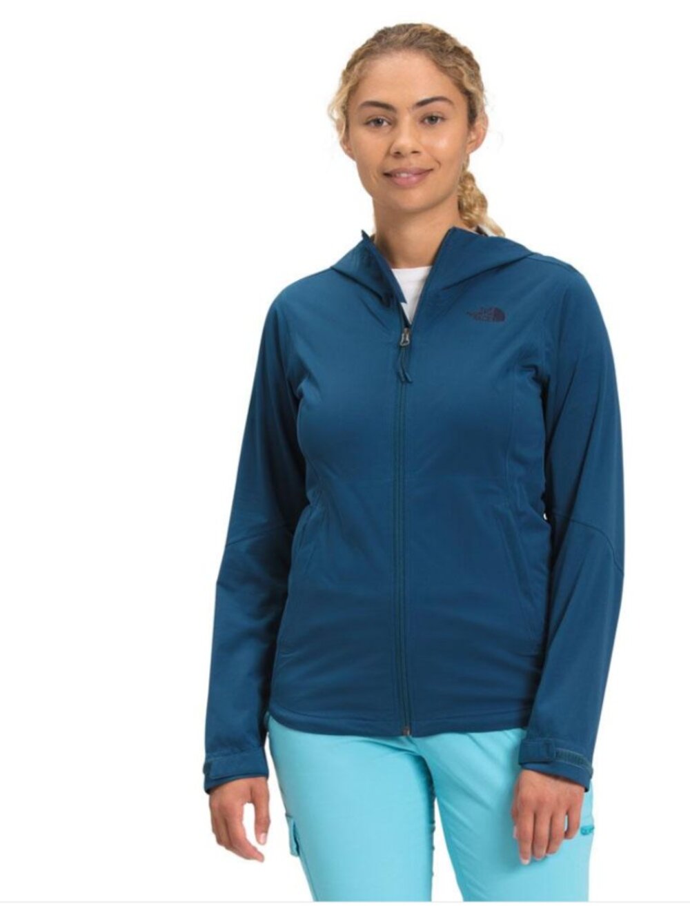 The North Face Women's Teal Allproof Stretch Lightweight Rain Jacket